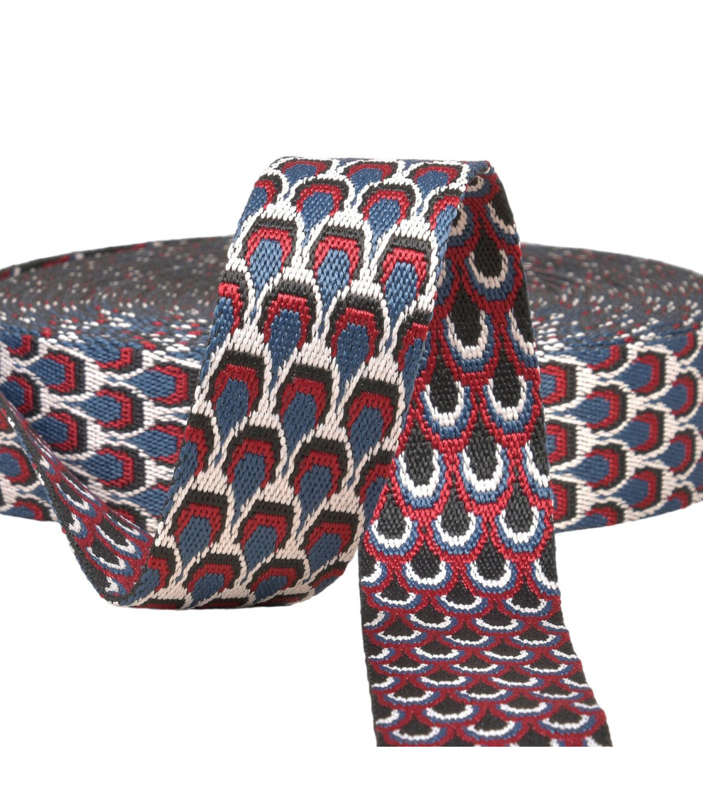 Peacock strap 38mm duck blue by the meter
