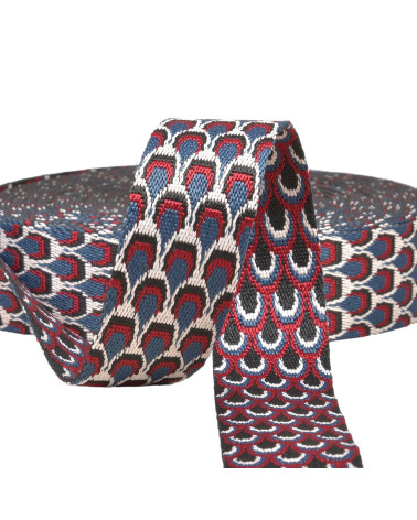Peacock strap 38mm duck blue by the meter