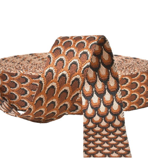 Peacock strap 38mm rust per meter