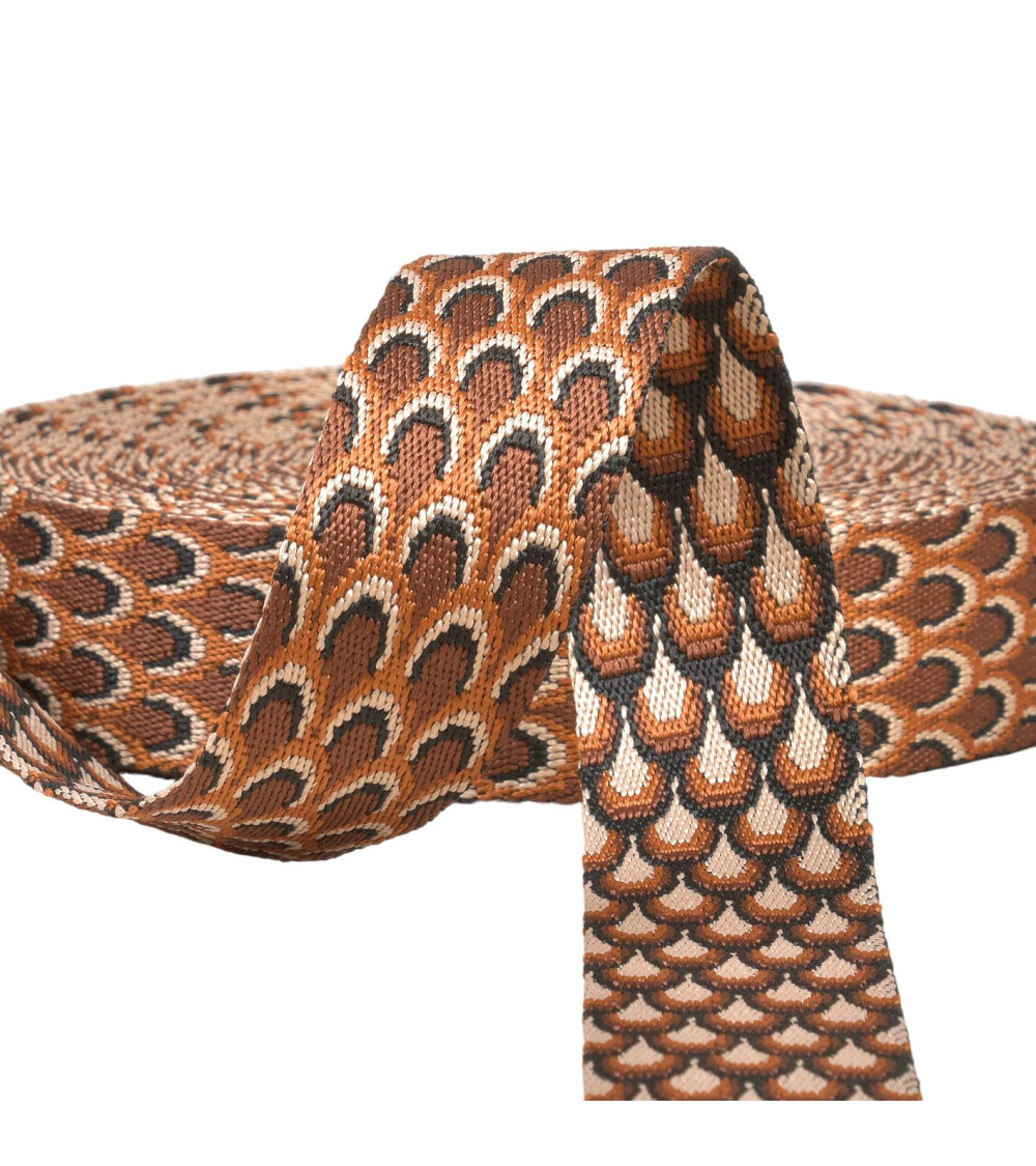 Peacock strap 38mm rust by the meter