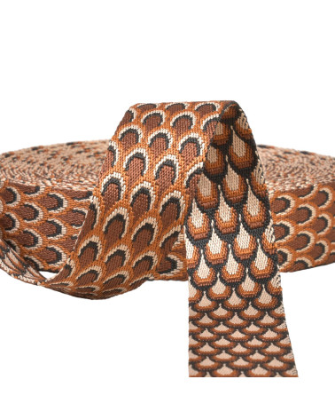 Peacock strap 38mm rust by the meter