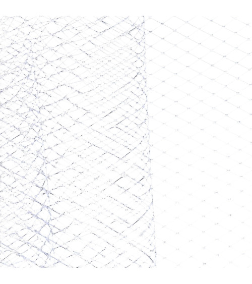 Fishnet veil for hats 250mm white per meter