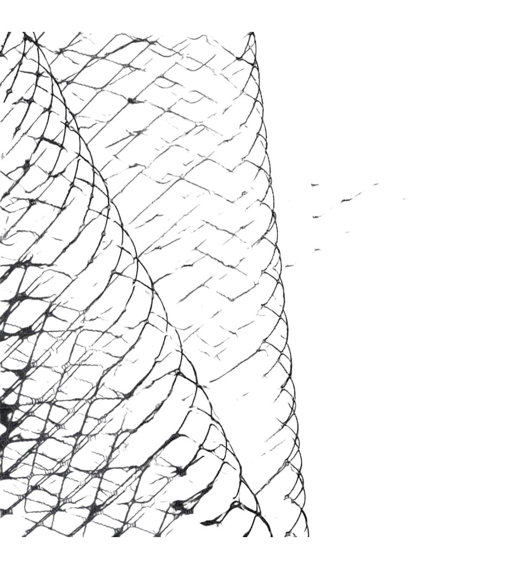Fishnet veil for hats 250mm black per meter