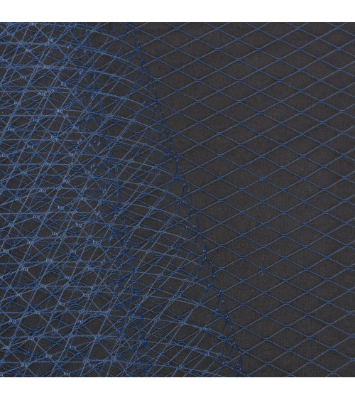Fishnet veil for hats 250mm navy blue by the meter