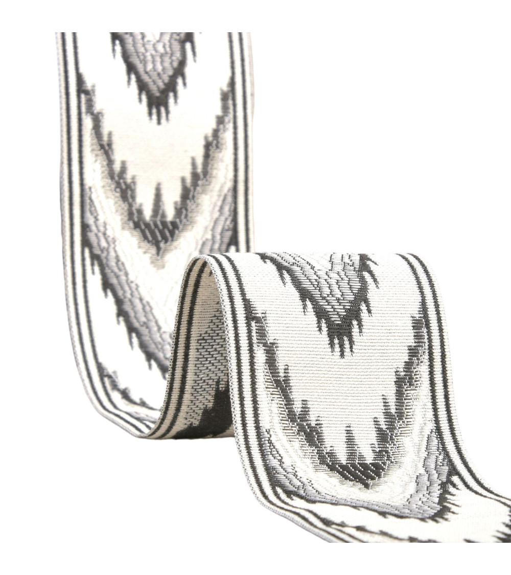 Fischgräten-Jacquard-Geflecht, 58 mm, Schwarz, Meterware