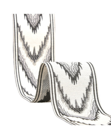 Fischgräten-Jacquard-Geflecht, 58 mm, Schwarz, Meterware
