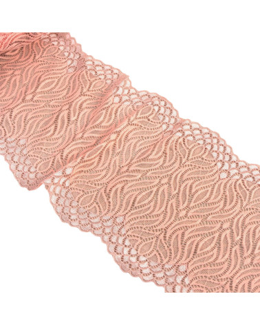 Flame elastic lace 200mm salmon per meter