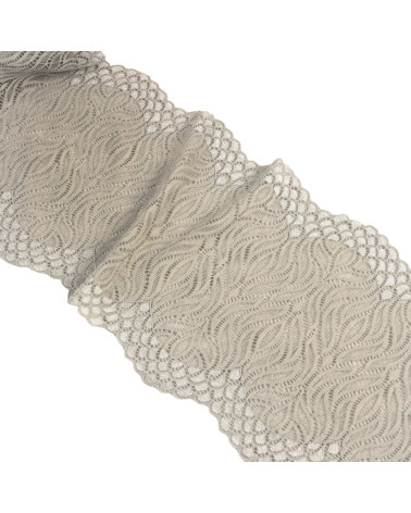 Elastic flame lace 200mm medium gray per meter