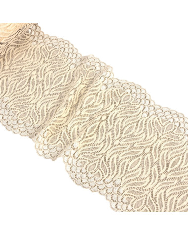 Elastic flame lace 200mm ecru by the meter