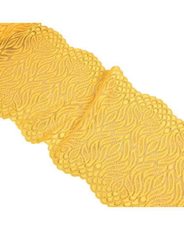 Flame elastic lace 200mm gold yellow per meter
