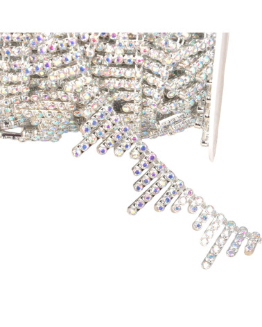 Triangle fringe 20 mm 20mm silver per meter
