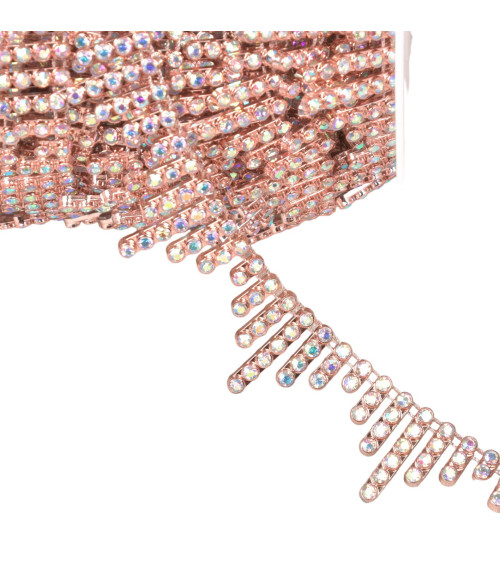 Frange en triangle 20 mm 20mm rose dore au mètre