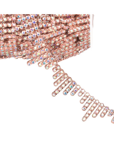 Frange en triangle 20 mm 20mm rose dore au mètre