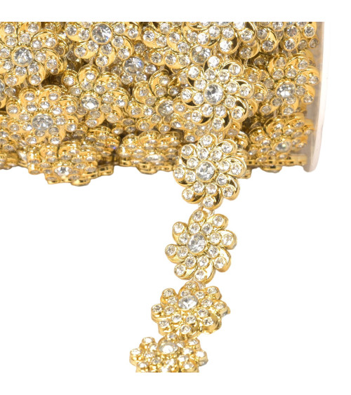 Flower braid 17mm 17mm gold per meter