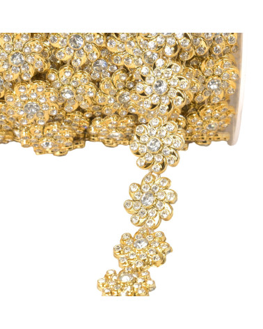 Blumengeflecht 17 mm, 17 mm Gold pro Meter