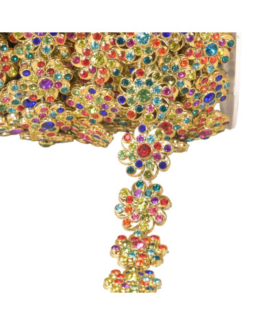 Flower braid 17mm 17mm multicolor gold by the meter