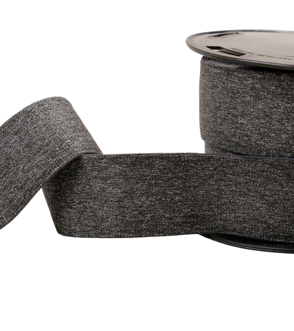 Soft elastic 40mm gray black per meter