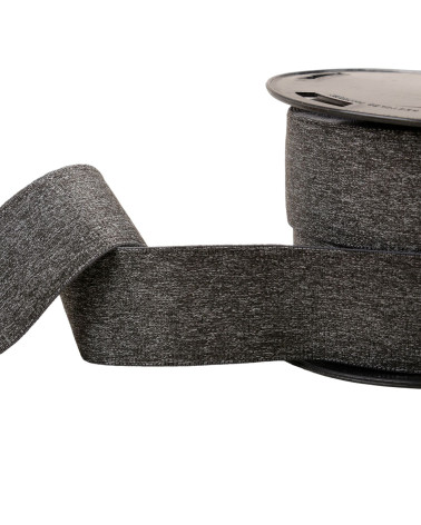 Soft elastic 40mm gray black per meter
