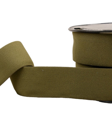 Soft elastic 40mm khaki per meter