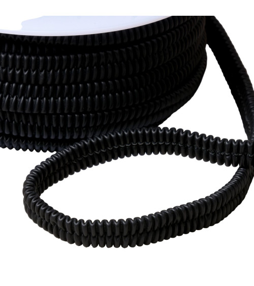 Thick 13mm black faux elastic by the meter