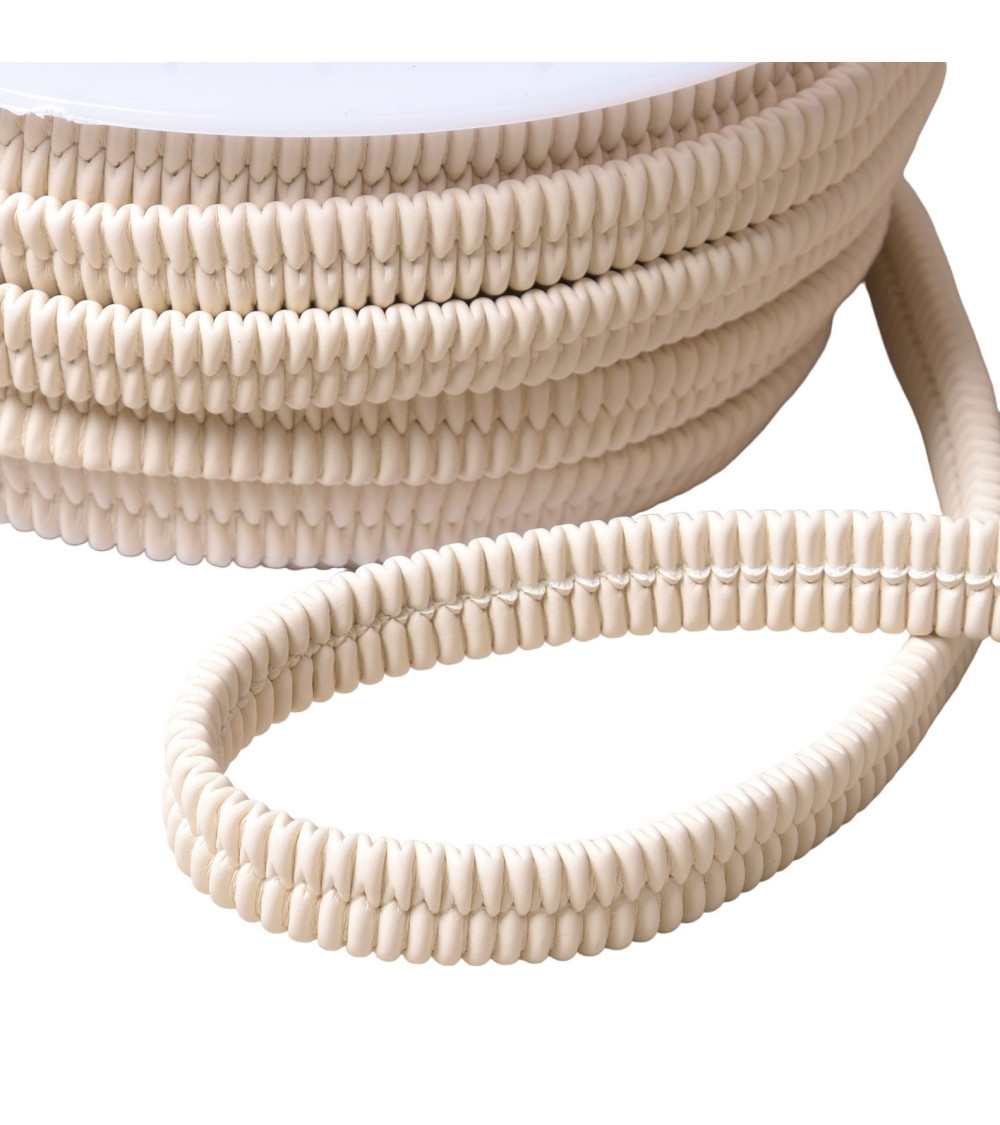 Thick faux elastic 13mm ecru by the meter