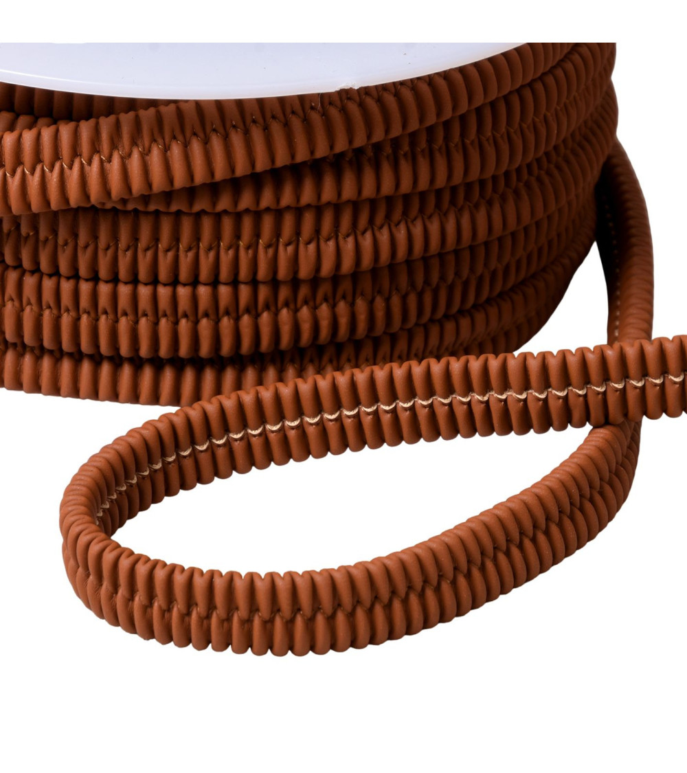 Thick faux elastic 13mm chocolate brown per meter