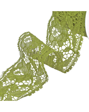 Rachel lace flowers 60mm khaki per meter