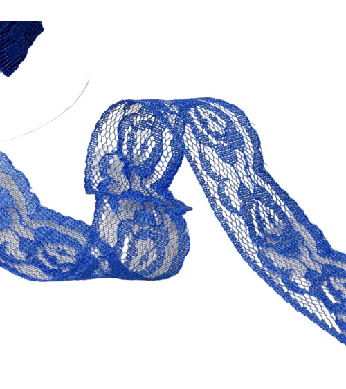 Rachel roses lace 28mm royal blue per meter