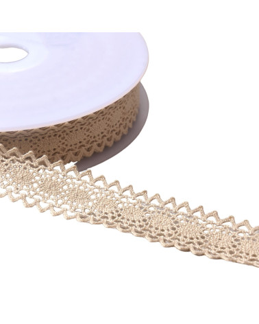 Dentelle coton entre deux "tortue" 23mm écru au mètre