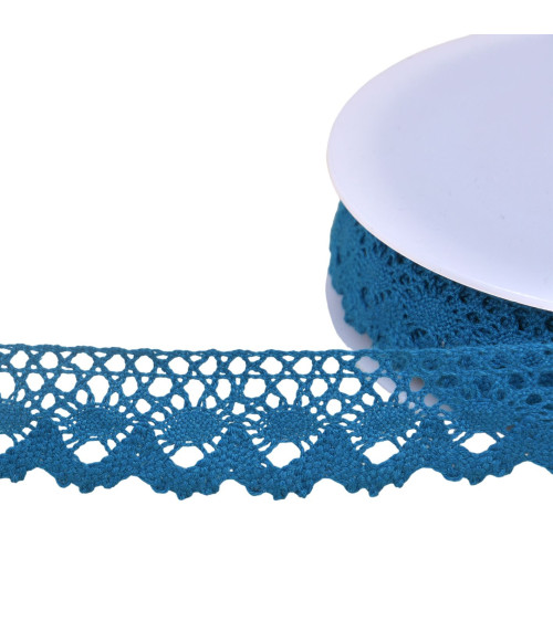 Crown cotton lace 30mm duck blue per meter