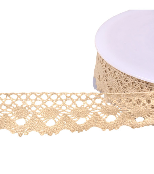 Crown cotton lace 30mm ecru by the meter