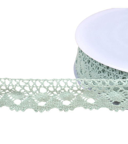Crown cotton lace 30mm almond green per meter