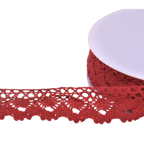 Crown cotton lace 30mm burgundy per meter