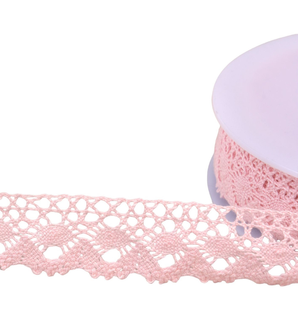 Crown cotton lace 30mm light pink per meter