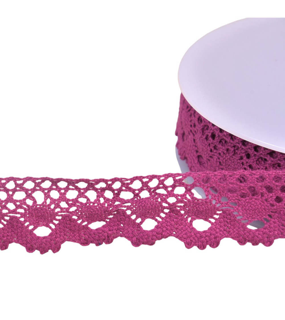 Crown cotton lace 30mm purple per meter