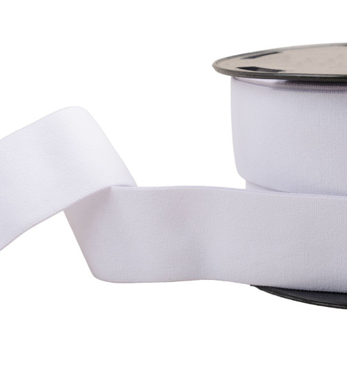 20m reel soft elastic 40mm white