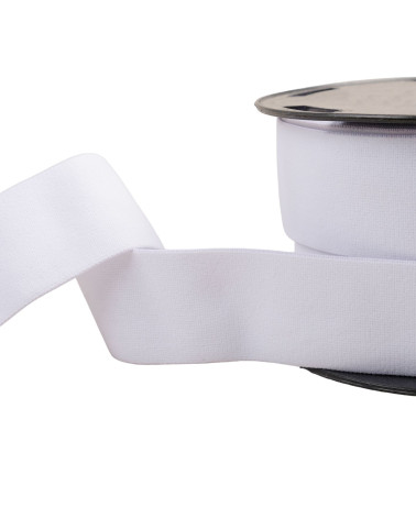 Bobina da 20m elastico morbido 40mm bianco