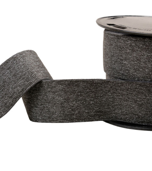 20m spool soft elastic 40mm gray black