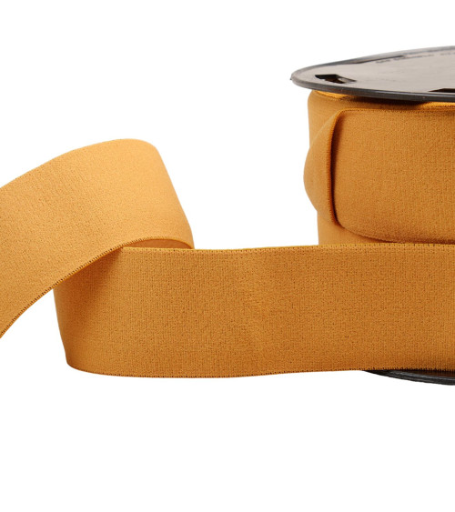20m spool soft elastic 40mm mustard