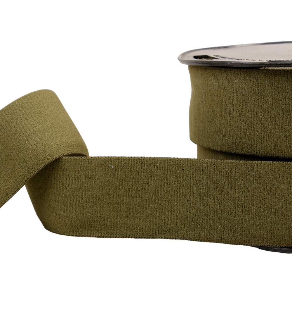 20m spool soft elastic 40mm khaki
