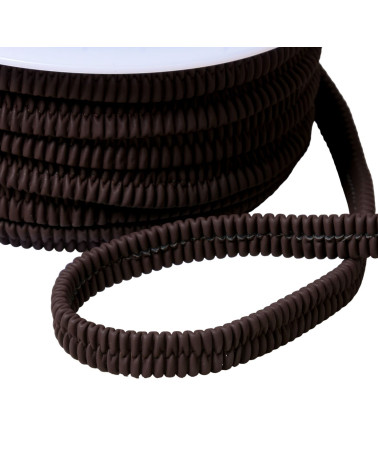 15m spool of thick faux elastic 13mm coffee brown