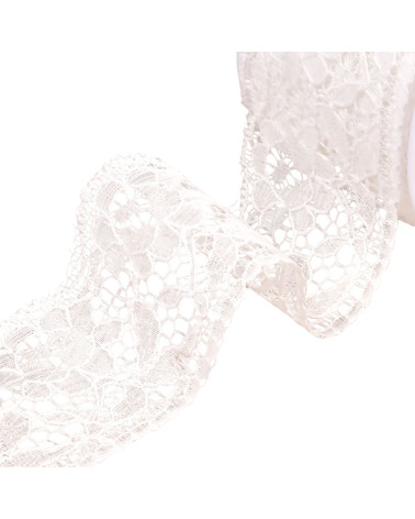 Spool 20m Rachel lace flowers 60mm white