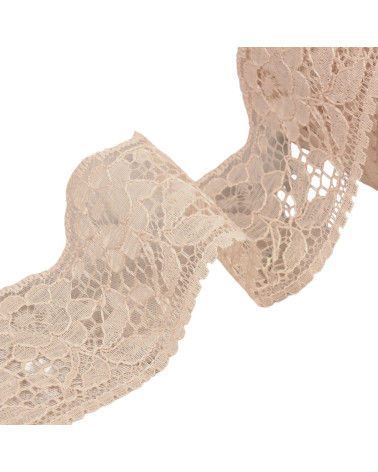 20m spool of Rachel lace flowers 60mm beige