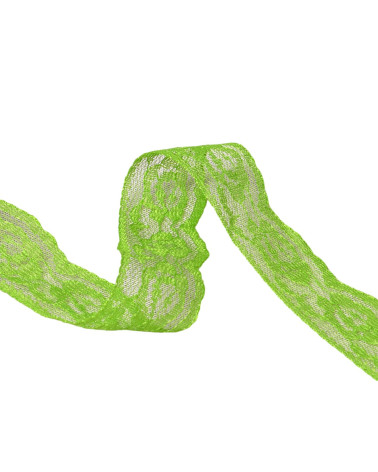 Bobina da 20 m di pizzo rachel rose da 28 mm verde anice