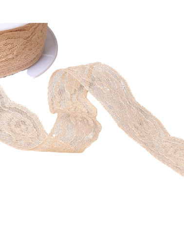 20m spool of rachel roses lace 28mm beige