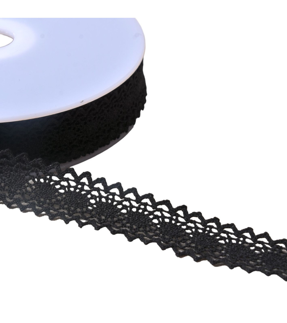 20m spool of cotton lace between two "turtle" 23mm black