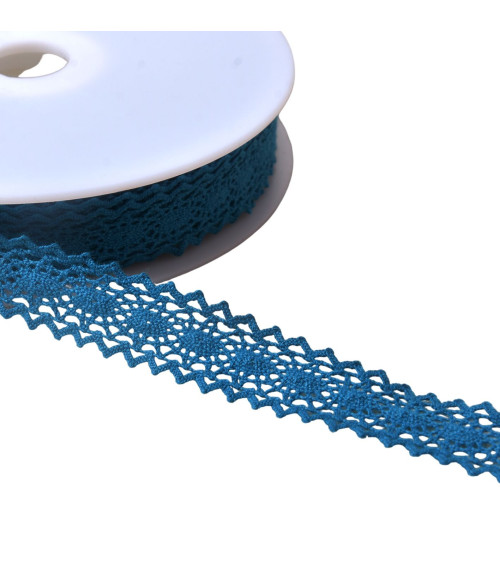 20m spool of cotton lace between two "turtle" 23mm duck blue