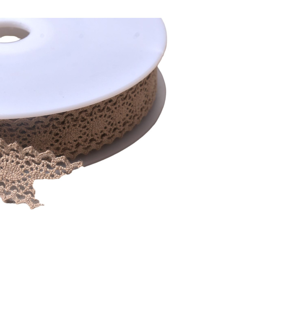 20m spool of cotton lace between two "turtle" 23mm taupe