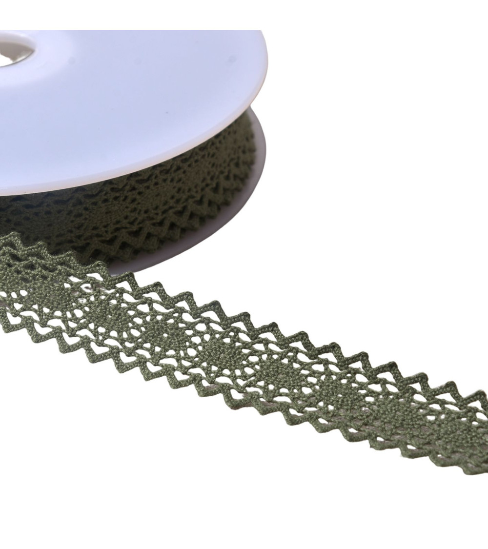 20m spool of cotton lace between two "turtle" 23mm khaki