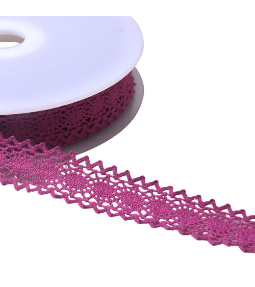 20m spool of cotton lace between two "turtle" 23mm purple